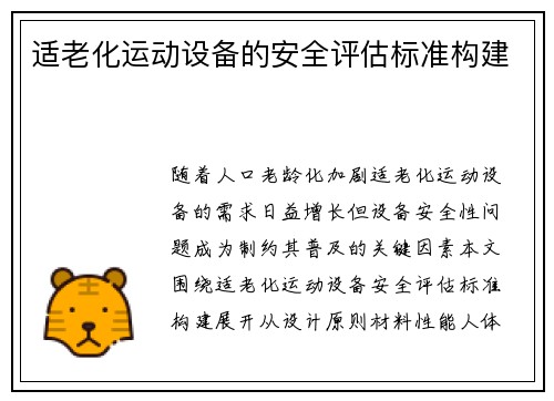 适老化运动设备的安全评估标准构建